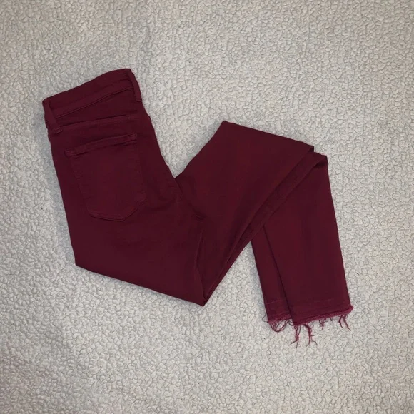 Worn once! J BRAND Photo Ready Deep Plum Skinny Jeans Raw Hem Perfect condition - Picture 11 of 15